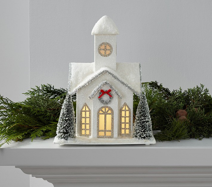 Classic Light-Up Silver Church | Pottery Barn Kids