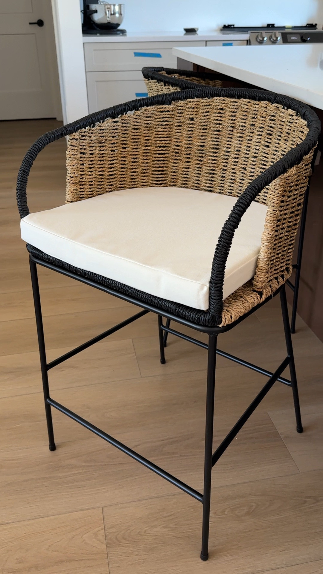 New barstools / counter stools from Target x Studio McGee!! One of the first purchases for our remodel. I got the natural seagrass and black color. They fit the transitional style in my home perfectly! 

#LTKhome