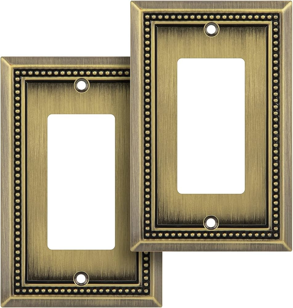 Henne Bery Sunken Pearls Decorative Wall Plate Switch Plate Outlet Cover (Single Decorator, 2PK, ... | Amazon (US)