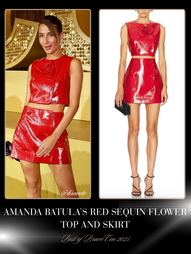 Amanda Batula's Red Sequin Flower Top and Skirt at BravoCon 2025 📸= @bravotv 

 