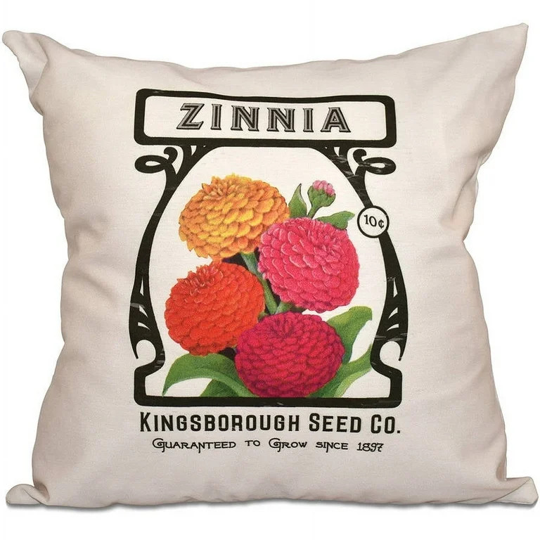 Simply Daisy 16" x 16" Zinnia Floral Outdoor Pillow | Walmart (US)