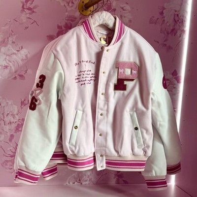 Victoria's Secret PINK X Love Shack Fancy Varsity Jacket Medium NEW | eBay US