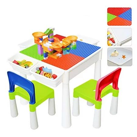 67i Kids Activity Table and 2 Chairs Set 3-in-1 Multi Activity Table Set Use As A Building Block Tab | Walmart (US)