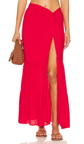 Valentina Skirt in Red Sangria Lotus | Revolve Clothing (Global)