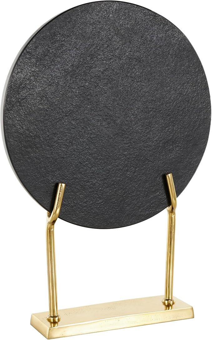 Deco 79 Marble Abstract Decorative Sculpture Textured Disk Home Decor Statue with Gold Stand, Acc... | Amazon (US)