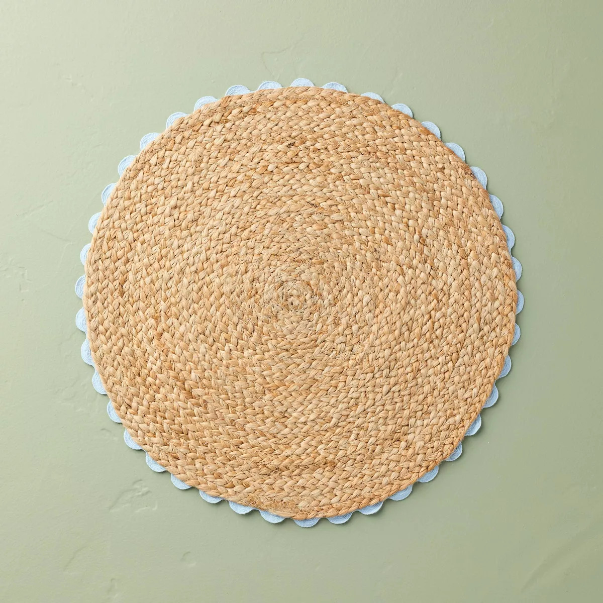 15" Braided Jute Charger Placemat with Crochet Trim - Hearth & Hand™ with Magnolia | Target