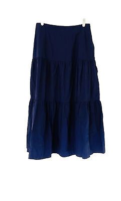 GAP skirt size 12 navy blue long maxi tiered pockets cotton | eBay US