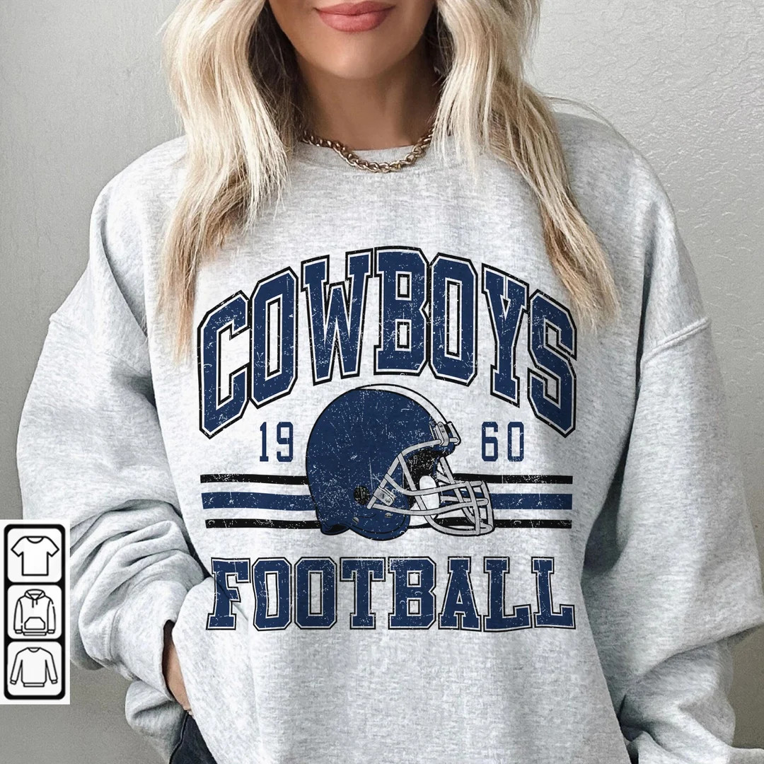 Cowboys Football Sweatshirt, Shirt Retro Style 90s Vintage Unisex Crewneck, Graphic Tee Gift for ... | Etsy (US)