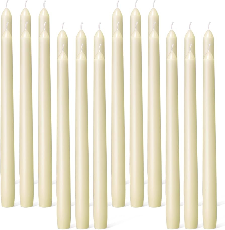Everymoment Ivory Taper Candles - 24 Pack 10 Inch Candlesticks - Dripless & Smokeless Tapered Can... | Amazon (US)