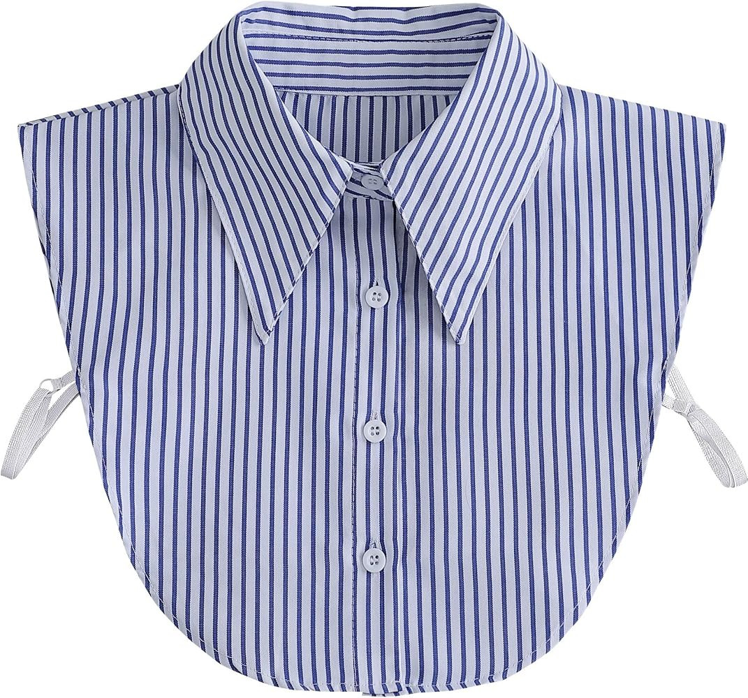 DNLKWGO Striped False Collar Plaid Fake Collar Detachable Lapel Shirt Fake False Collar for Women... | Amazon (US)
