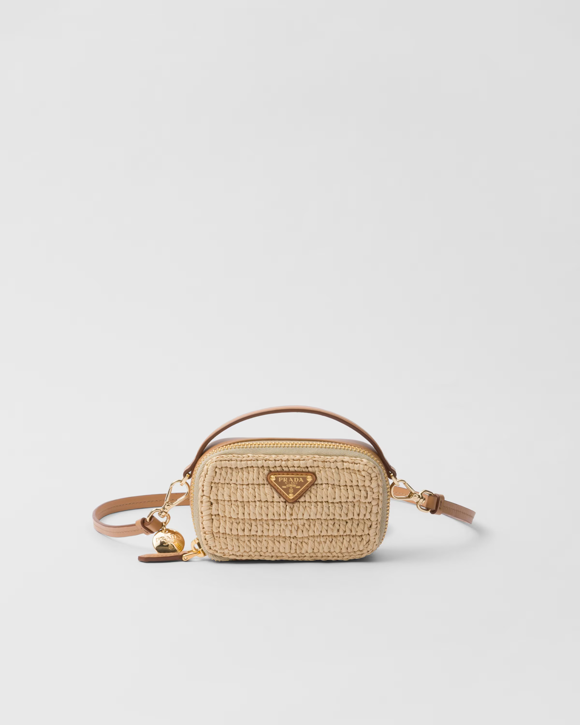 Crochet and leather mini-pouch | Prada US