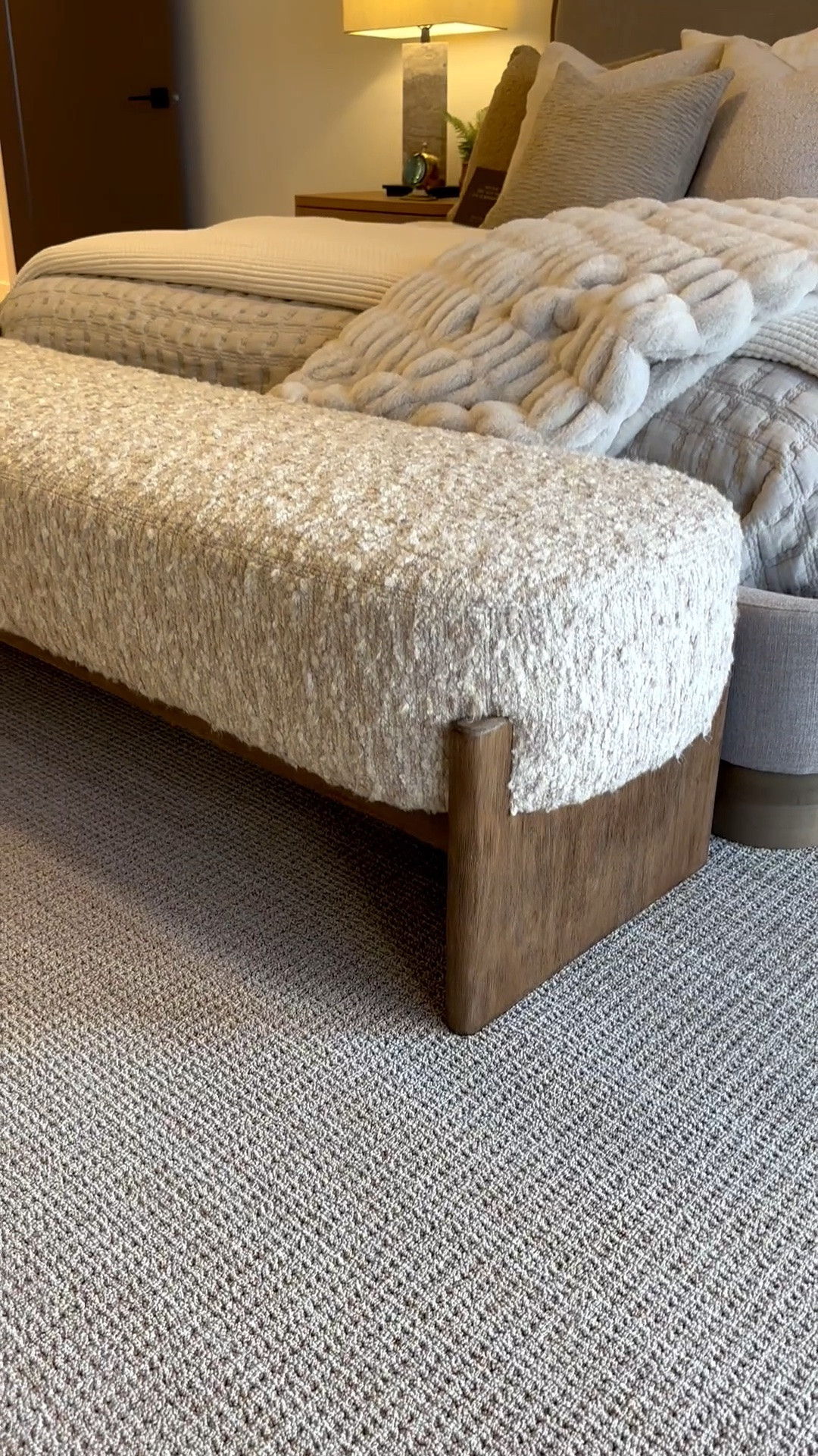 Gorgeous texture on this large upholstered bench 
@Wayfair

#LTKHome #LTKSaleAlert #LTKmorningroutine