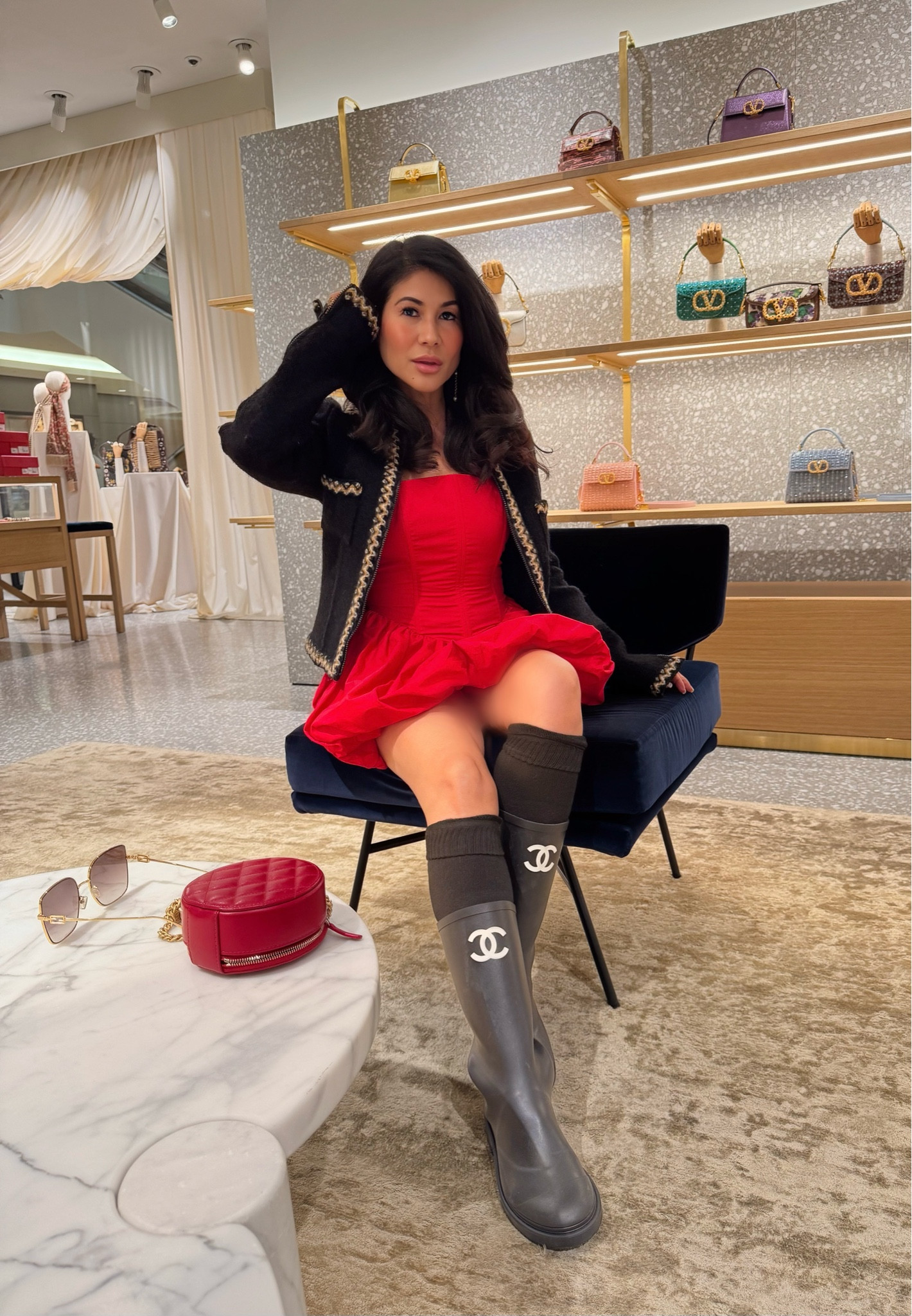 balloon skirt red dress #reddress #bubbleskirt