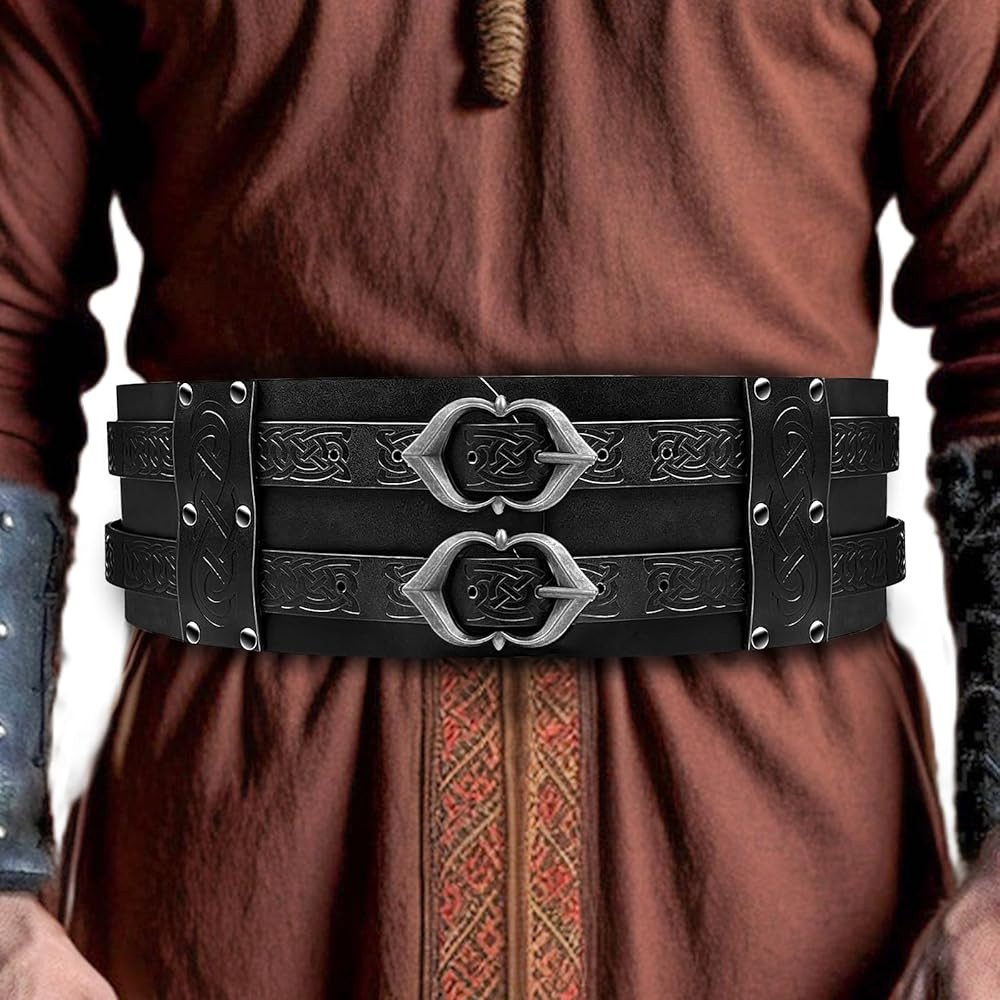 Medieval Viking Wide Belt Faux Leather Armor Knight Corset Belt for LARP Christmas Gifts Costume | Amazon (US)