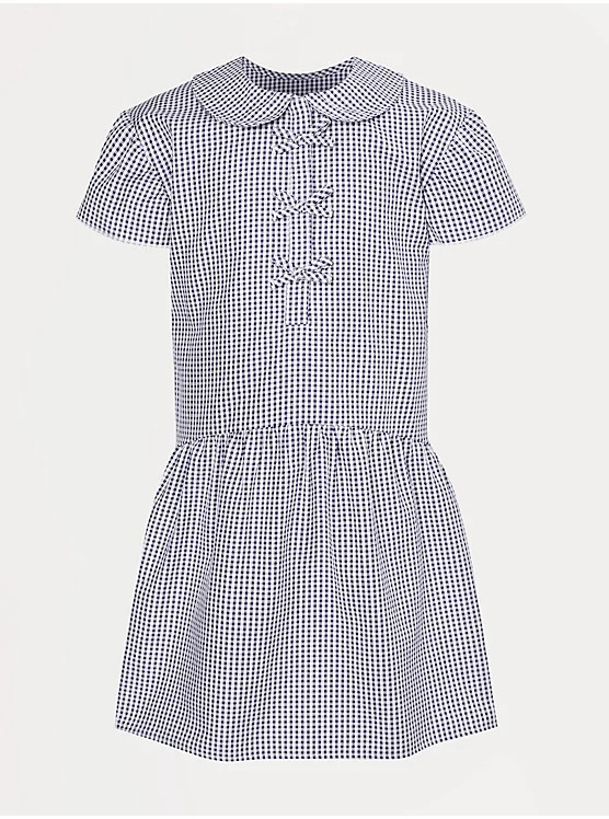 Shop SimilarNavy Drop Waist Bow Girls School Gingham Dress Price is now From \u00a36(33 Customer ... | George