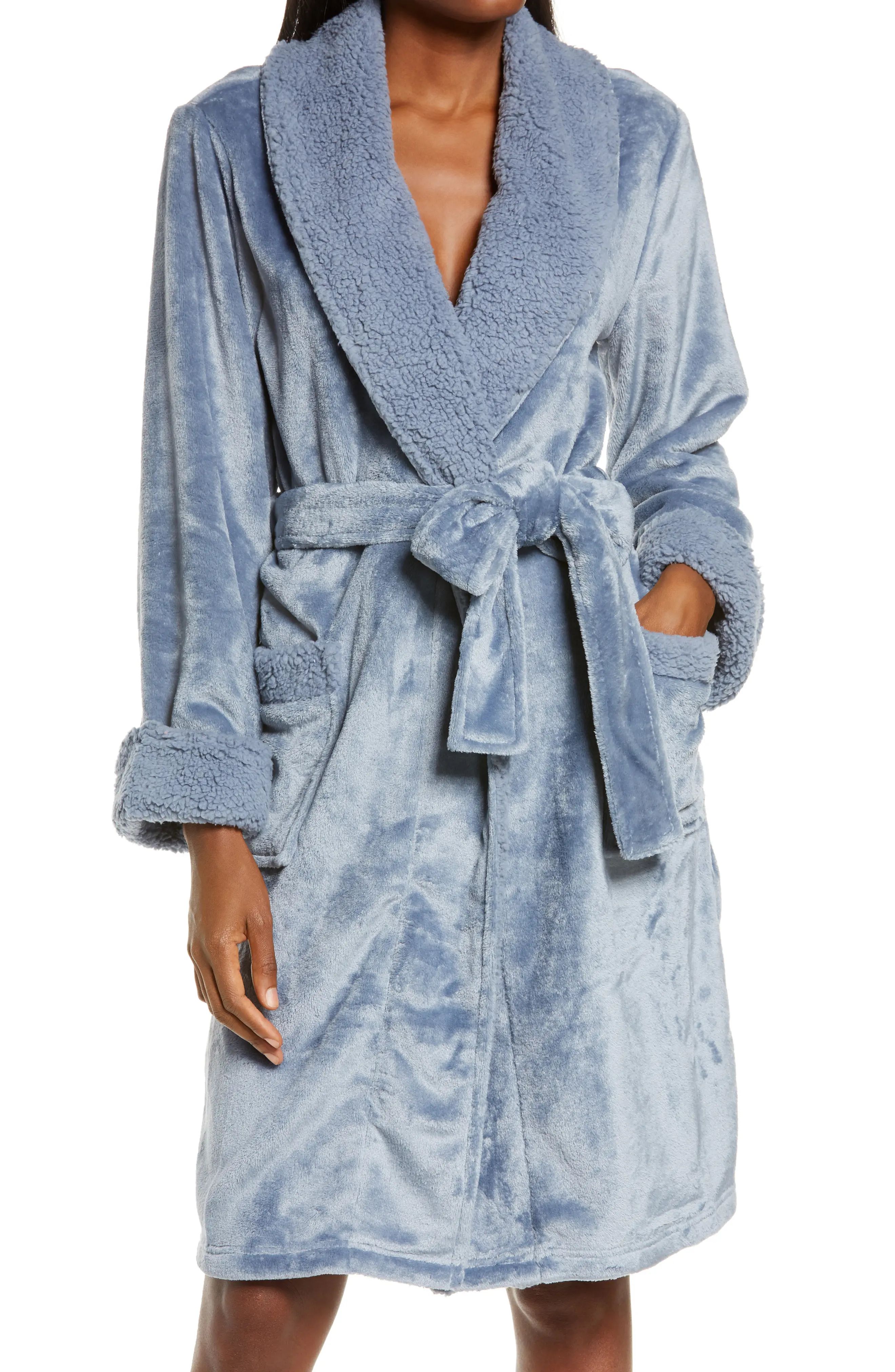 Women's Natori Plush Robe, Size Small - Blue | Nordstrom