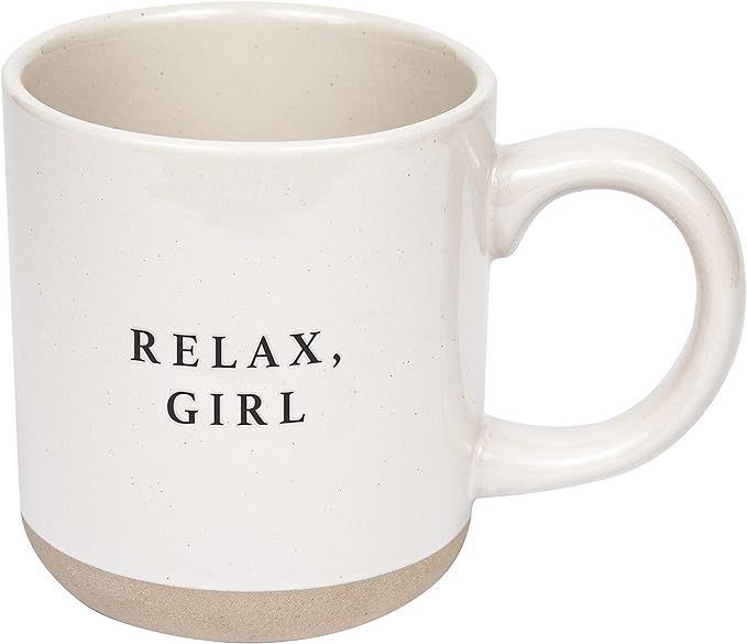 Sweet Water Decor Relax Girl Stoneware Coffee Mug | Inspirational Coffee Mug | 14oz. Novelty Coff... | Amazon (US)