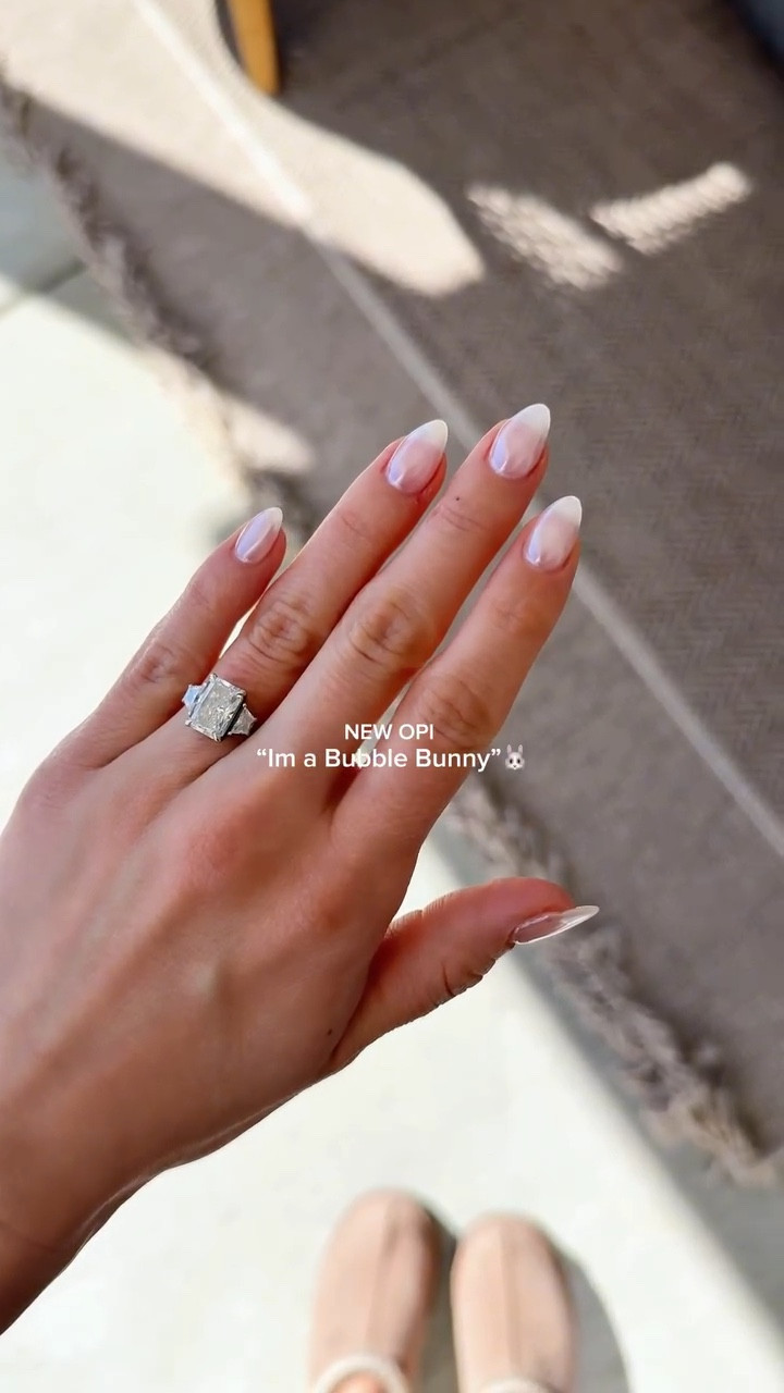 @opi finally combined bubble bath + funny bunny ✨ added a white chrome on top for the perfect neutral spring nail 

Bubble Bath + Funny Bunny = I’m a Bubble Bunny 🤍

.
.
.
#springnails #neutralnails #bridalnails #nailinspo #trending