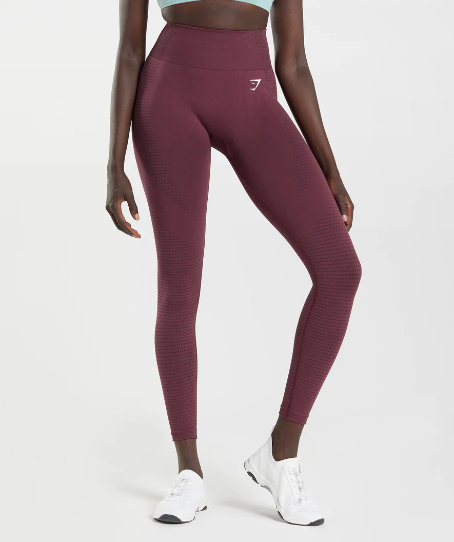 Gymshark Vital Seamless 2.0 Leggings - Baked Maroon Marl | Gymshark (Global)