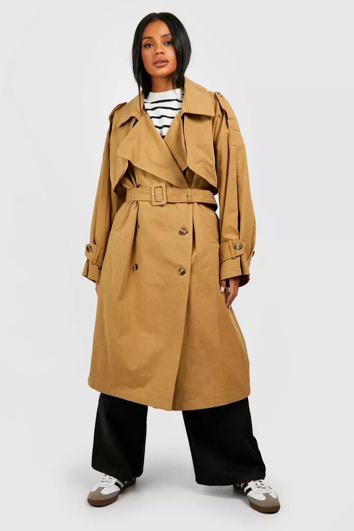 Oversized Belted Trench Coat | Boohoo.com (UK & IE)