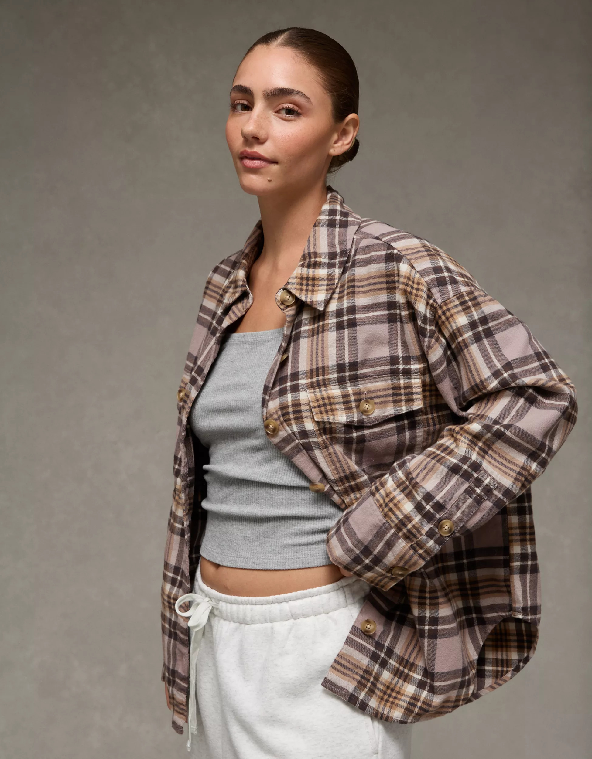 AE Plaid Button-Up Shirt | American Eagle Outfitters (US & CA)