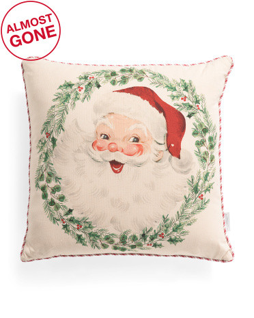 Jolly Wreath Santa Pillow | TJ Maxx