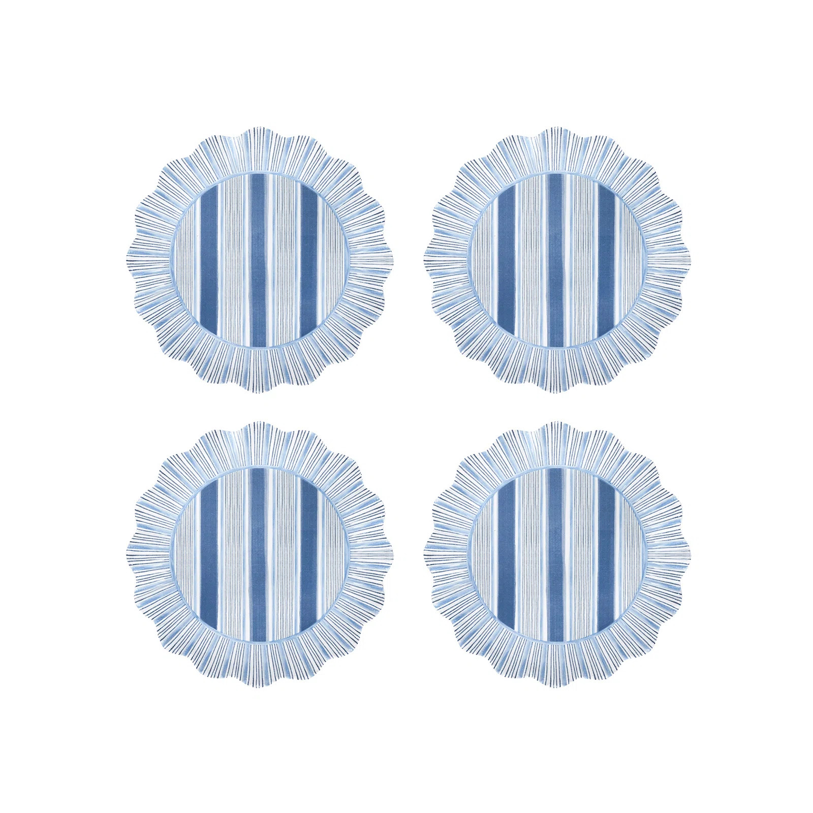 Cabana Stripe Melamine Dessert/Salad Plates (Set of 4) | Birch Lane