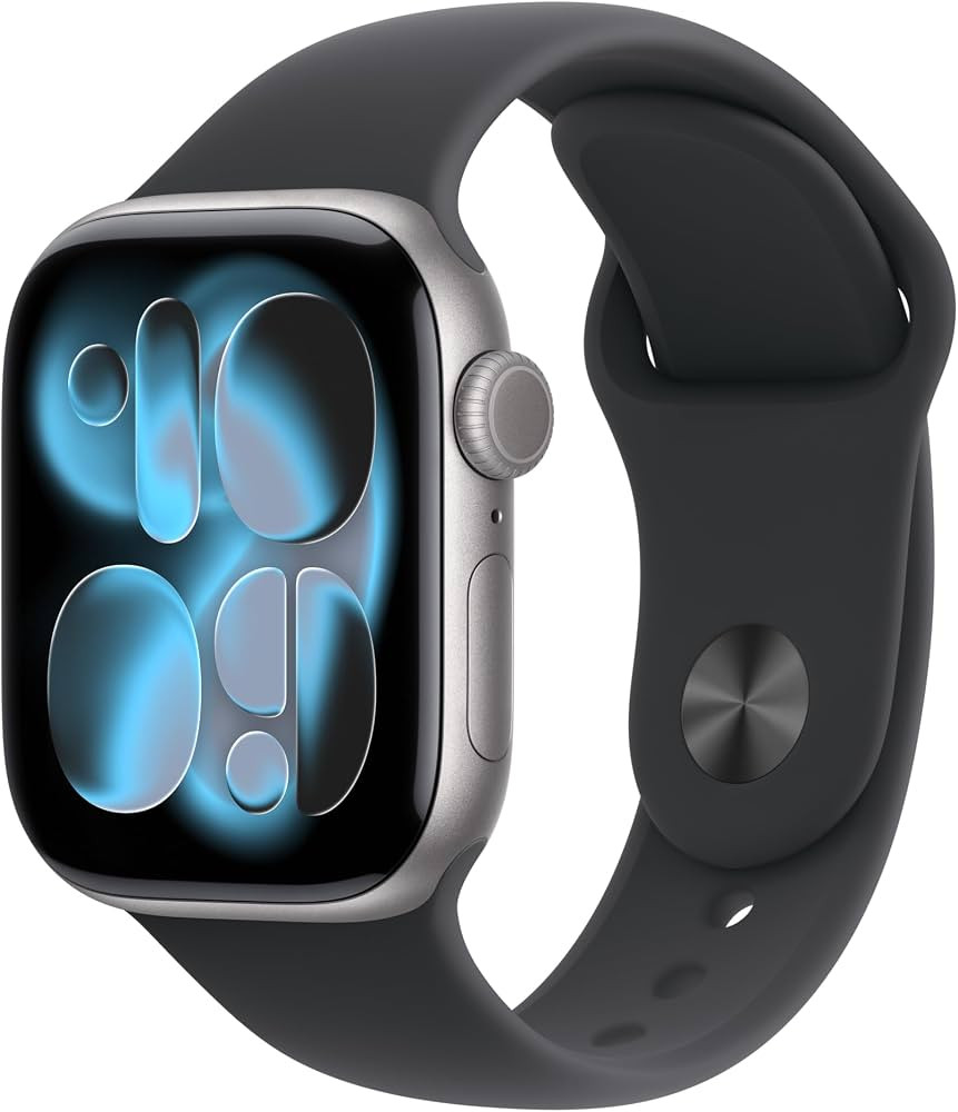 Apple Watch Series 11 GPS 42mm Smartwatch with Space Grey Aluminium Case with Black Sport Band S/... | Amazon (UK)