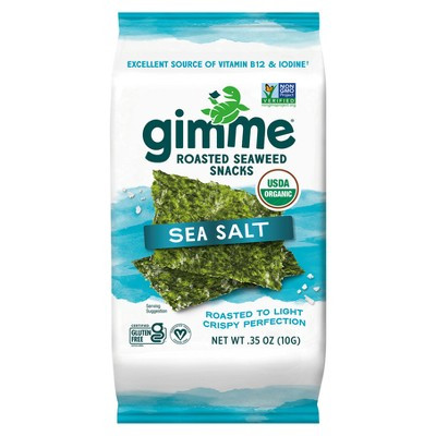 GimMe Organic Roasted Seaweed Snack Sea Salt .35oz | Target