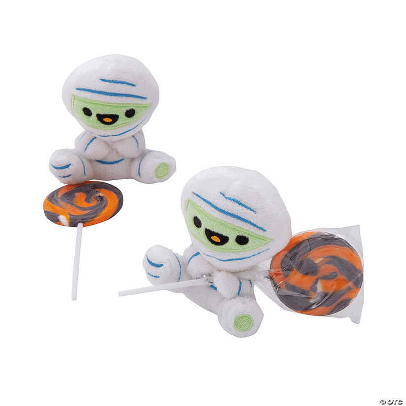 Halloween Mini Stuffed Mummies with Lollipops for 12 | Oriental Trading Company