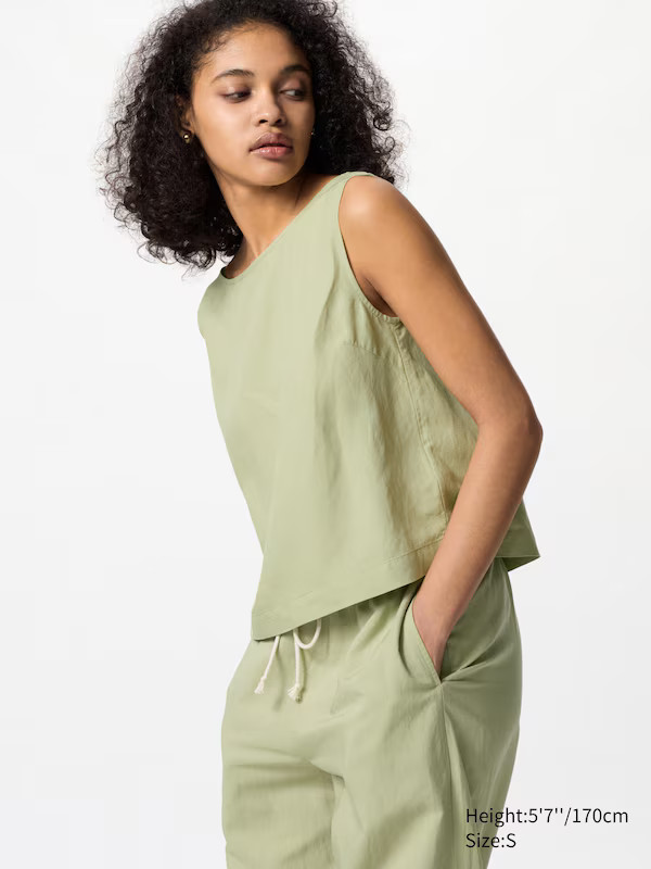 Linen Blend Sleeveless Blouse | UNIQLO (US)