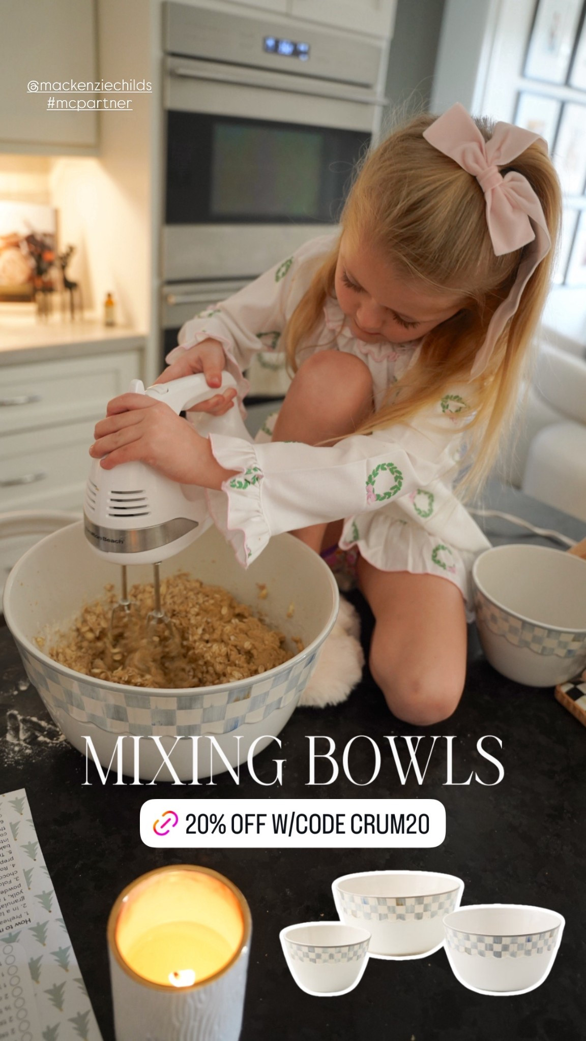 we heard santa requested monster cookies this year 🍪👀 and I don’t think he will be disappointed!! how cute are my little sous chefs?

I got my last @mackenziechilds code of the year!! get 20% off your order w/code CRUM20 for the next 48 hours (exclusions apply)!! #mcpartner 

#LTKSaleAlert #LTKGiftGuide #LTKHoliday