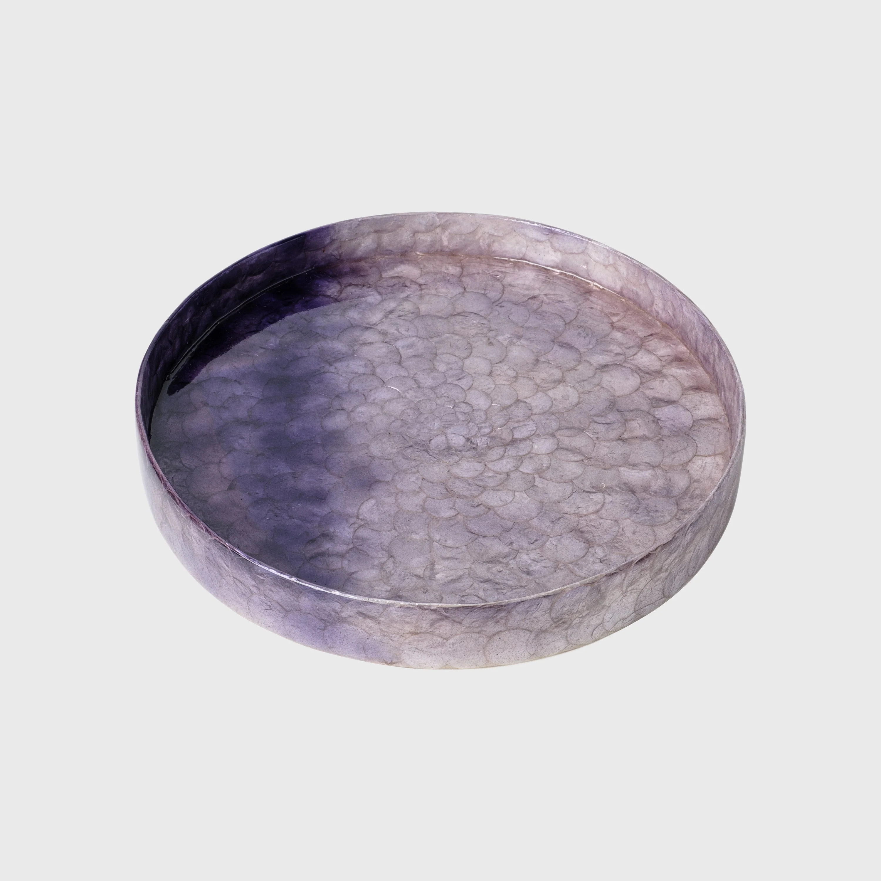 Small capiz tray, amethyst dip dye | Joanna Buchanan
