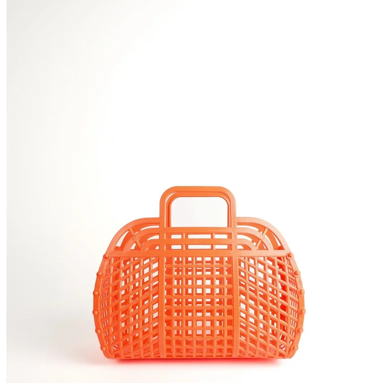 Coral Medium Retro Jelly Baskets, Tote, Satchel, Party Favors. | Walmart (US)