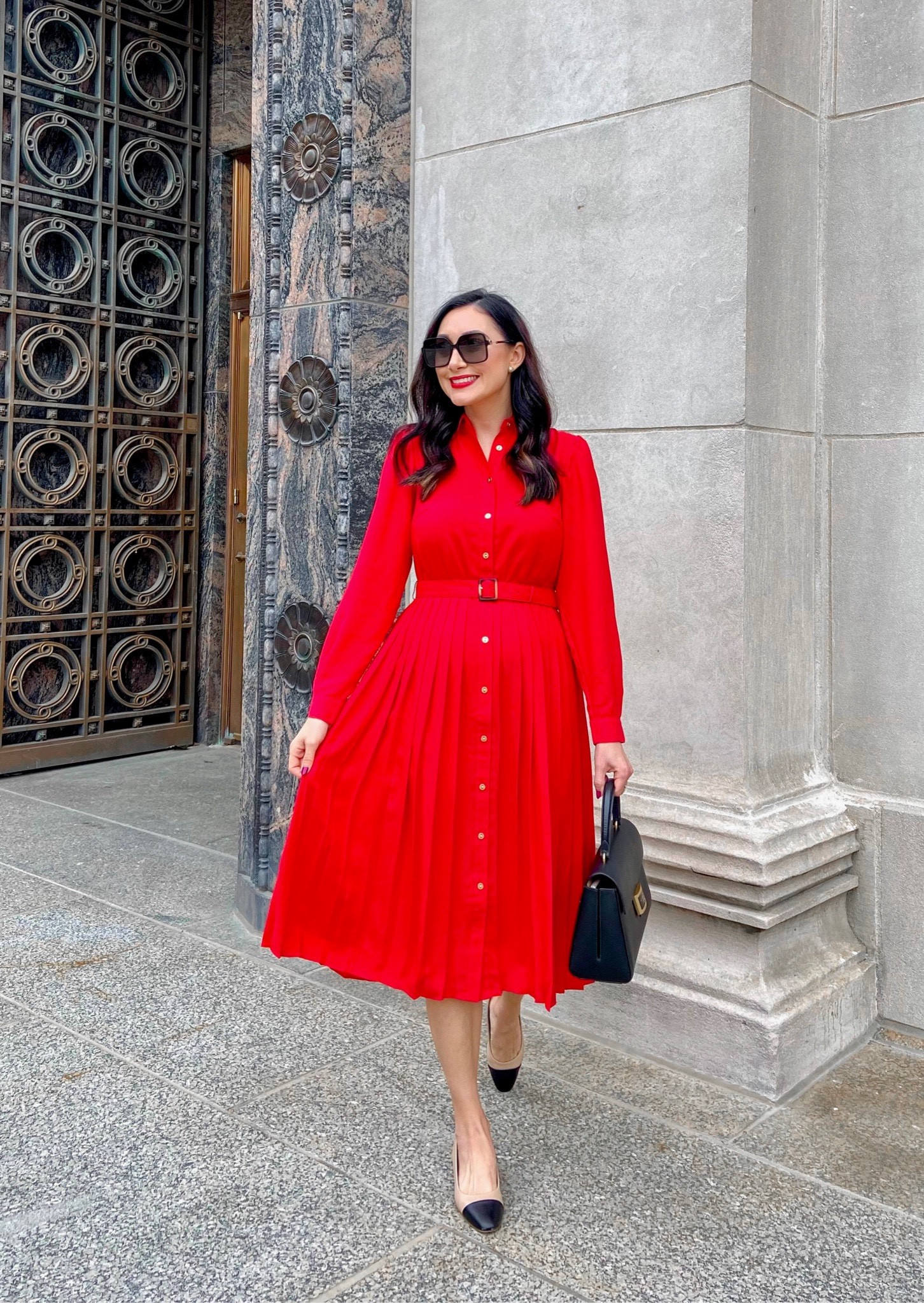 red dress with flats taryn_brittany on LTK