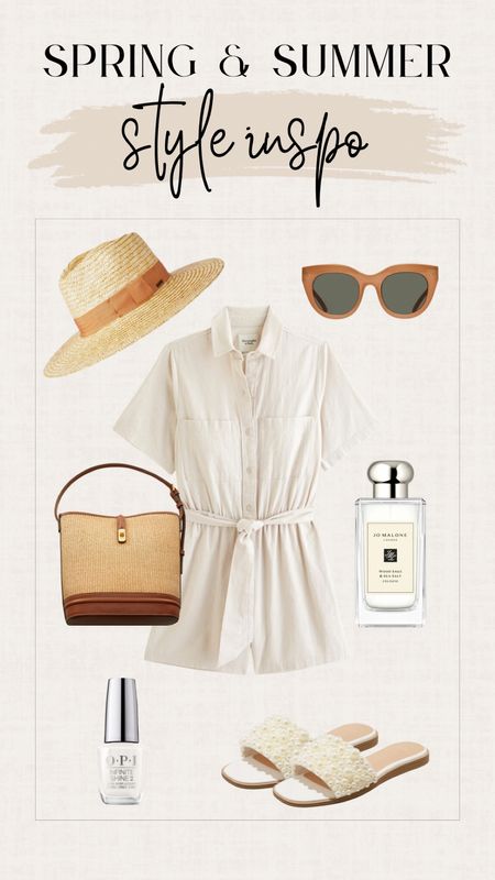 Vacation outfit. Linen romper. Summer outfit. Spring outfits. Casual outfit. Neutral outfit.

#LTKsalealert #LTKSeasonal #LTKGiftGuide