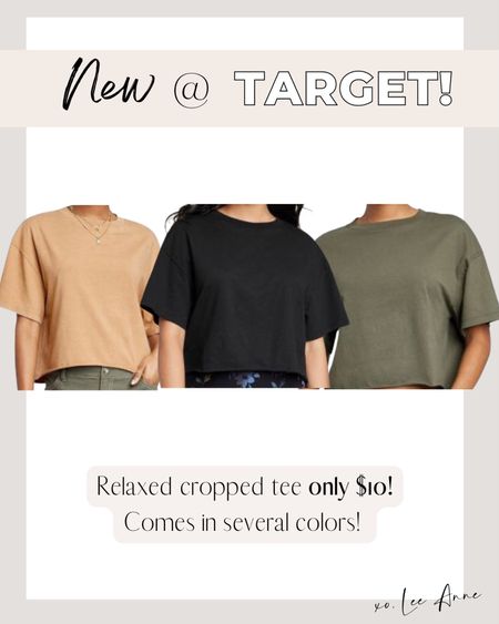 Cropped tees still in stock from Target! Comes in many colors, I sized Medium! 

Lee Anne Benjamin 🤍

#LTKstyletip #LTKworkwear #LTKfit
