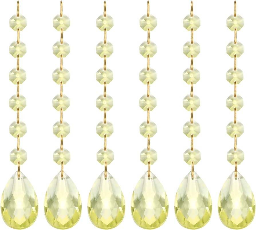 PATIKIL Teardrop Crystal Chandelier Pendants Beads, 6 Pack 160mm Length 38mm Chandelier Prisms Pa... | Amazon (US)