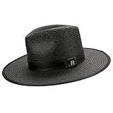 RACEU ATELIER Straw Hat Florida Black Wide-Brimmed - Handmade - Traveller - Straw - Fedora - Summer  | Amazon (US)