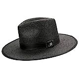 RACEU ATELIER Straw Hat Florida Black Wide-Brimmed - Handmade - Traveller - Straw - Fedora - Summer  | Amazon (US)