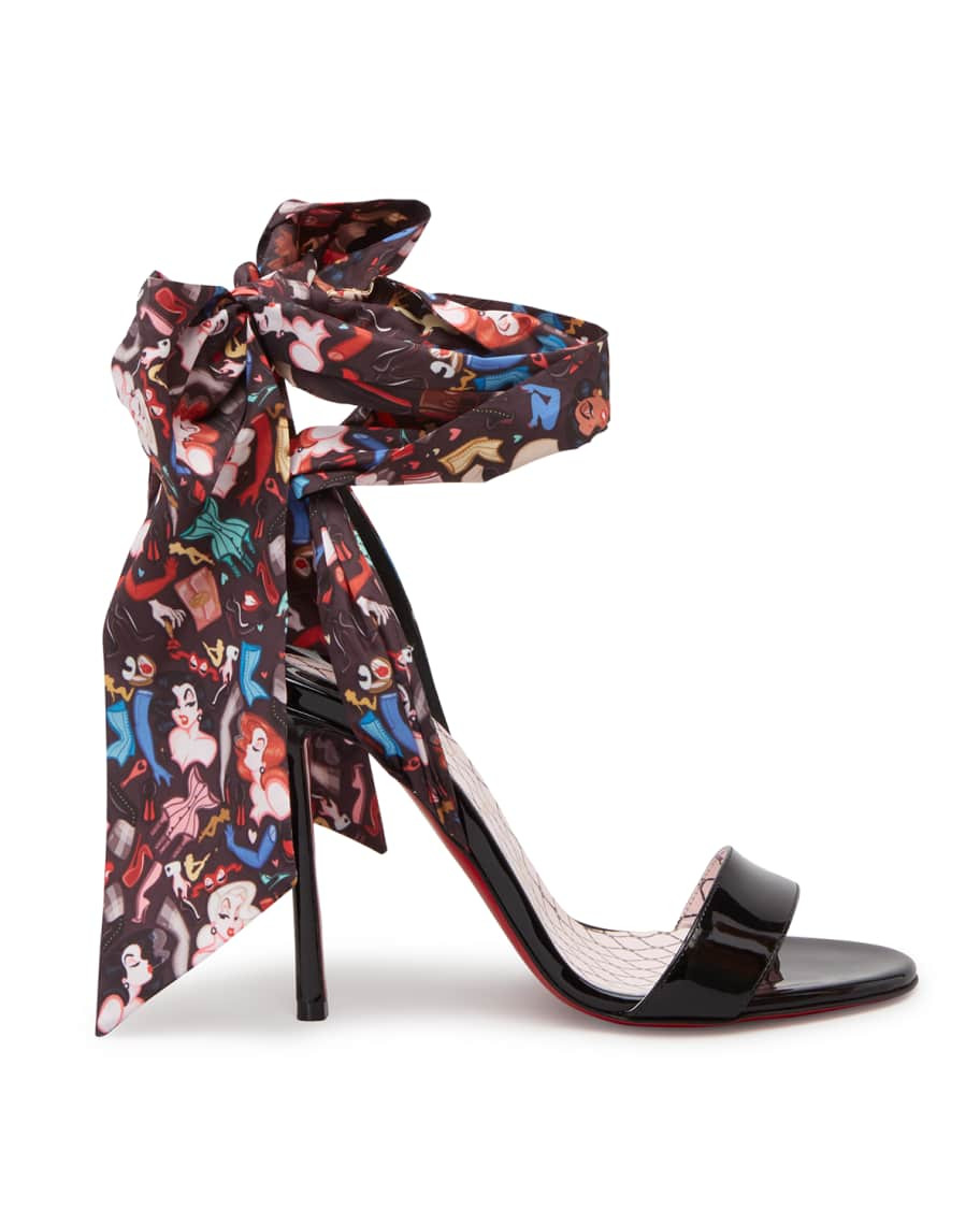 Christian Louboutin Fetish Du Desert Ribbon Red Sole Sandals | Neiman Marcus