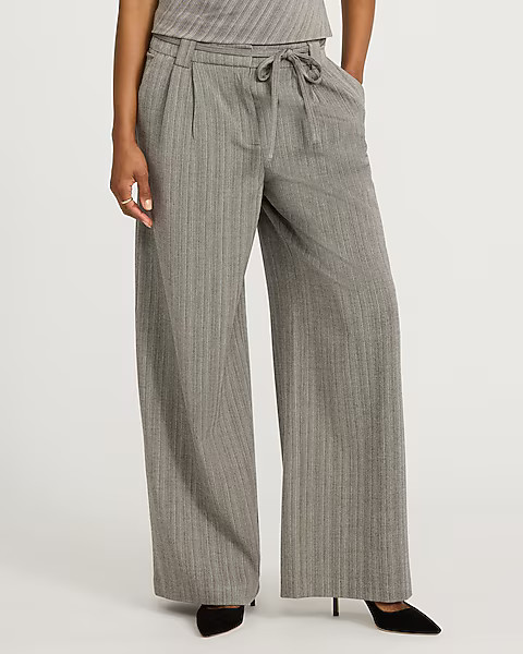 Textured Striped High Waisted Relaxed Trouser | Express