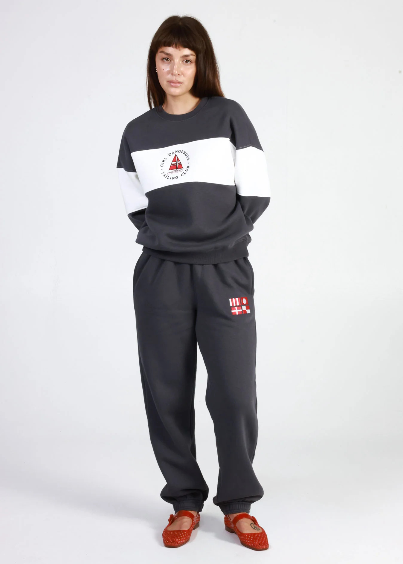Girl Dangerous Sailing Club Navy Oversized Jogger Set | Girl Dangerous