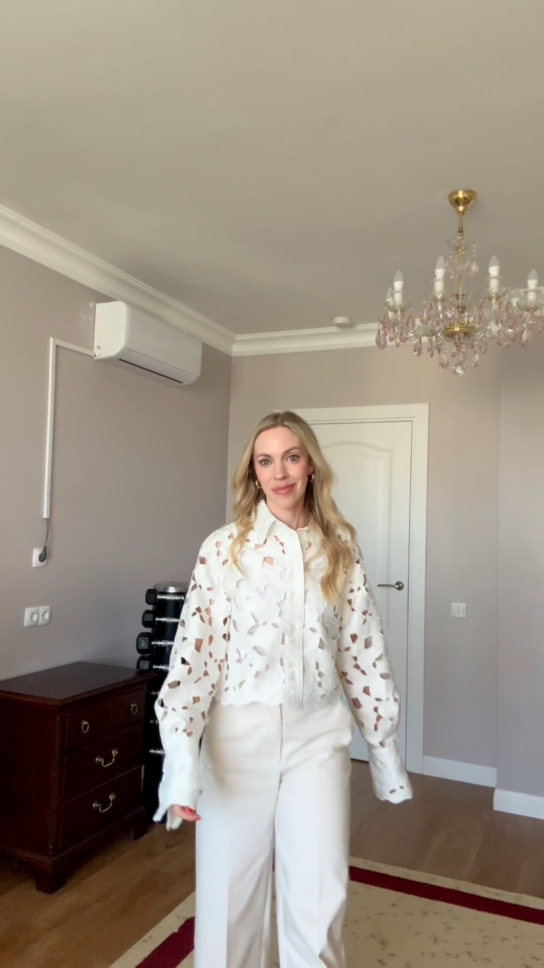 Work outfit, workwear, lace shirt, cropped pants, suede mules, spring 2026

#LTKWorkwear #LTKootd #LTKOver40
