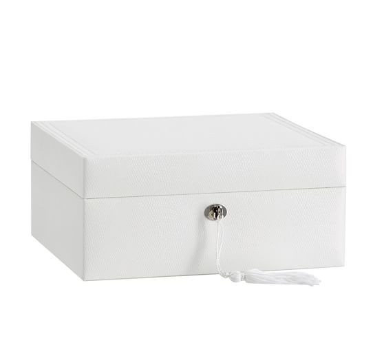 Personalized Mckenna Leather Medium Jewelry Box | Pottery Barn (US)