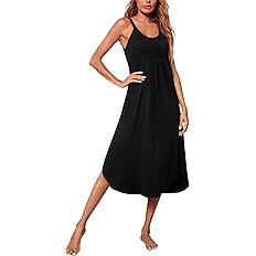 Ekouaer Women's Sleeveless Long Nightgown Full Slip Soft Nightshirt Sleep Dress Chemise Sleepwear... | Amazon (US)
