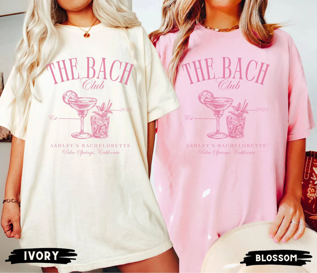 Custom Bachelorette Party Shirts, the Bach Club Bachelorette Shirts, Custom Location Beach Bachel... | Etsy (US)