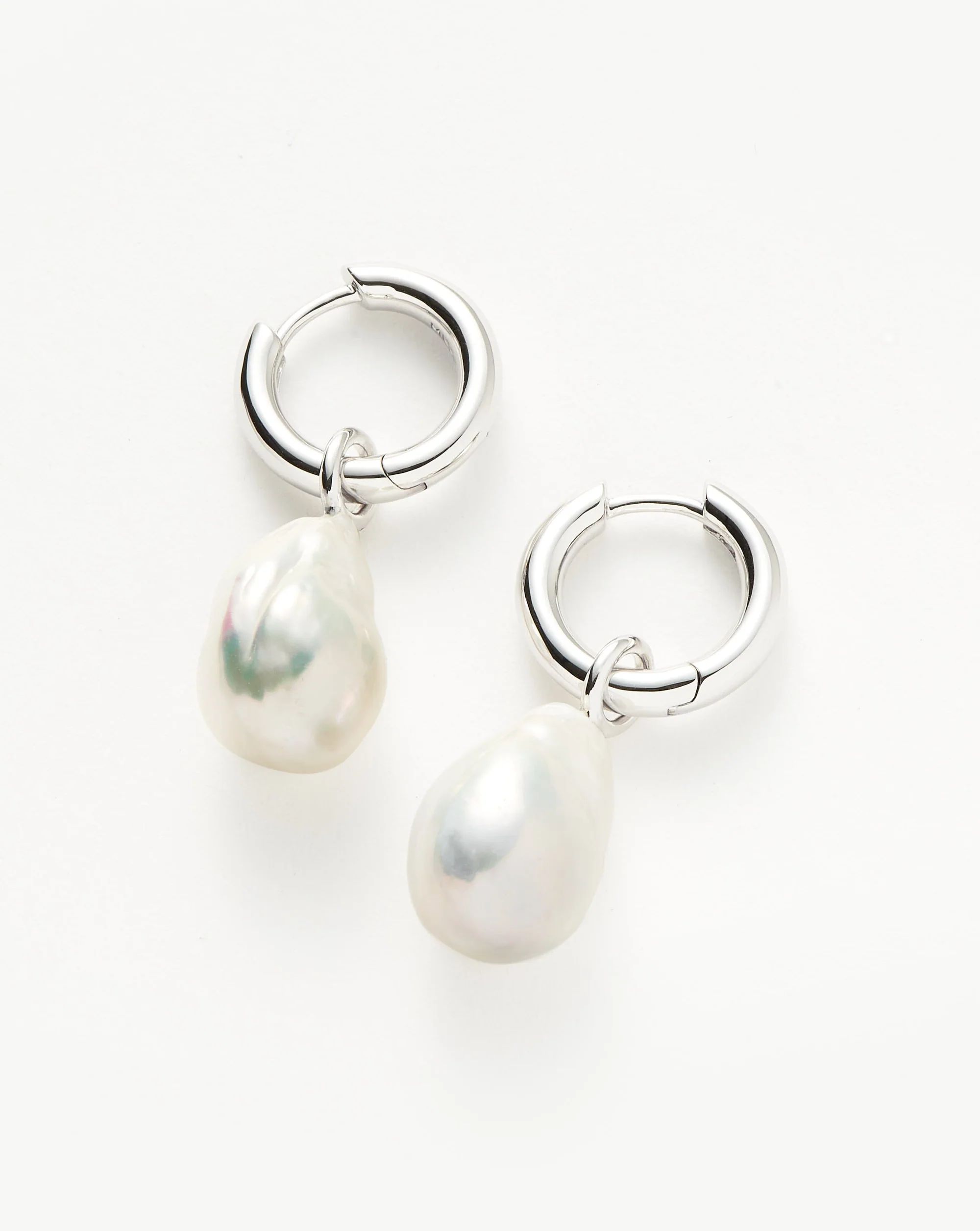 Baroque Pearl Drop Tunnel Mini Hoop Earrings | Missoma