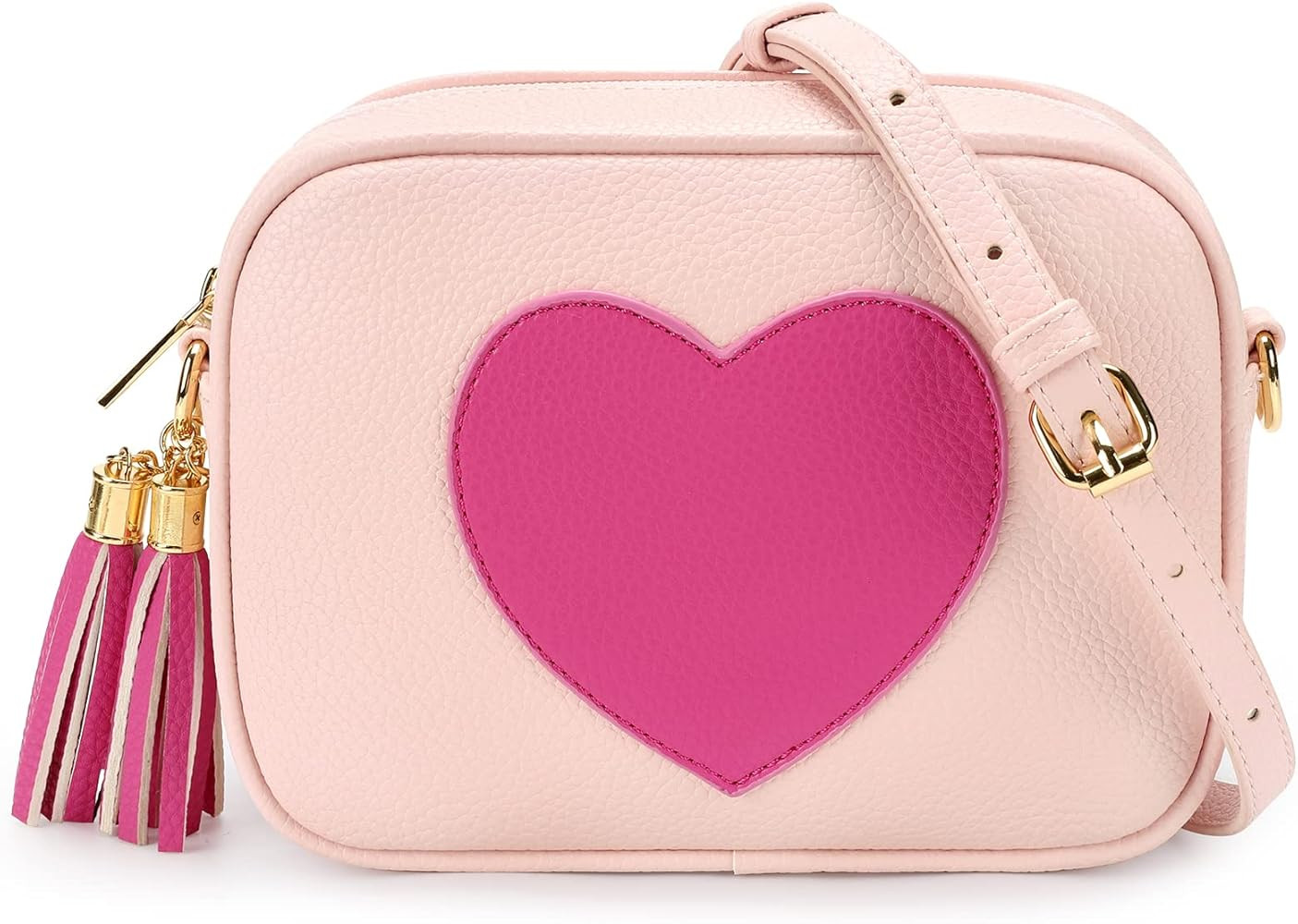 mibasies Girls Purse for Kids Age 3-12, Heart Purse for Little Girl Gifts, Crossbody Bag with Tas... | Amazon (US)