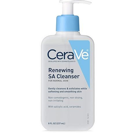 CeraVe SA Cleanser | Salicylic Acid Face Wash with Hyaluronic Acid, Niacinamide & Ceramides| BHA ... | Amazon (US)